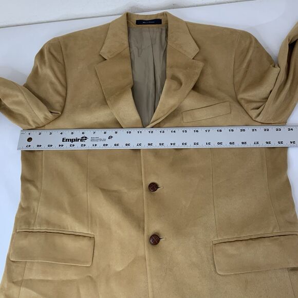 Polo University Club Ralph Lauren Blazer 43 Reg Tan Faux Suede Sport Coat Jacket - Picture 10 of 13
